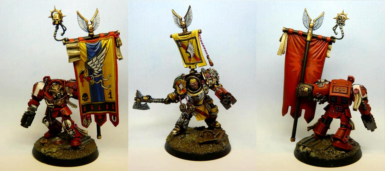 Adeptus Astartes, Black Rage, Blood Angels, Red Thirst, Space Marines, Standard Bearer, Terminator Armor, Warhammer 40,000