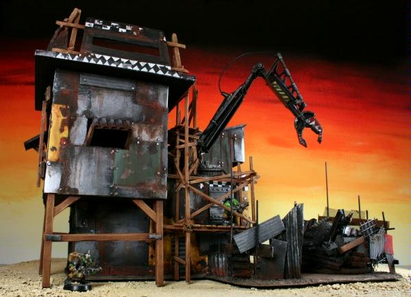 Garage, Mechanic, Mekboy, Orcs, Orks, Scratch Build, Space Ork, Terrain