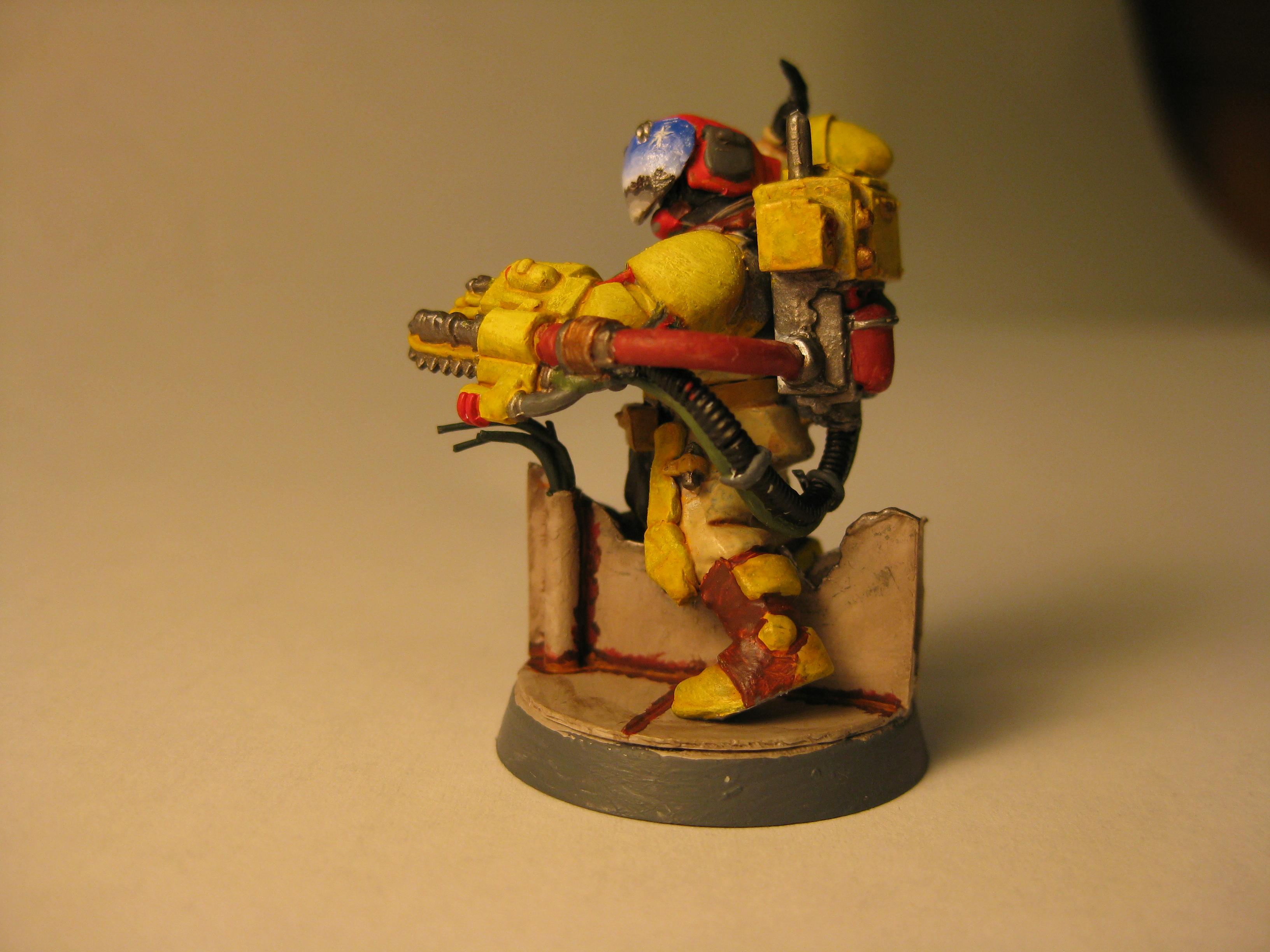 His left side is heavily armored