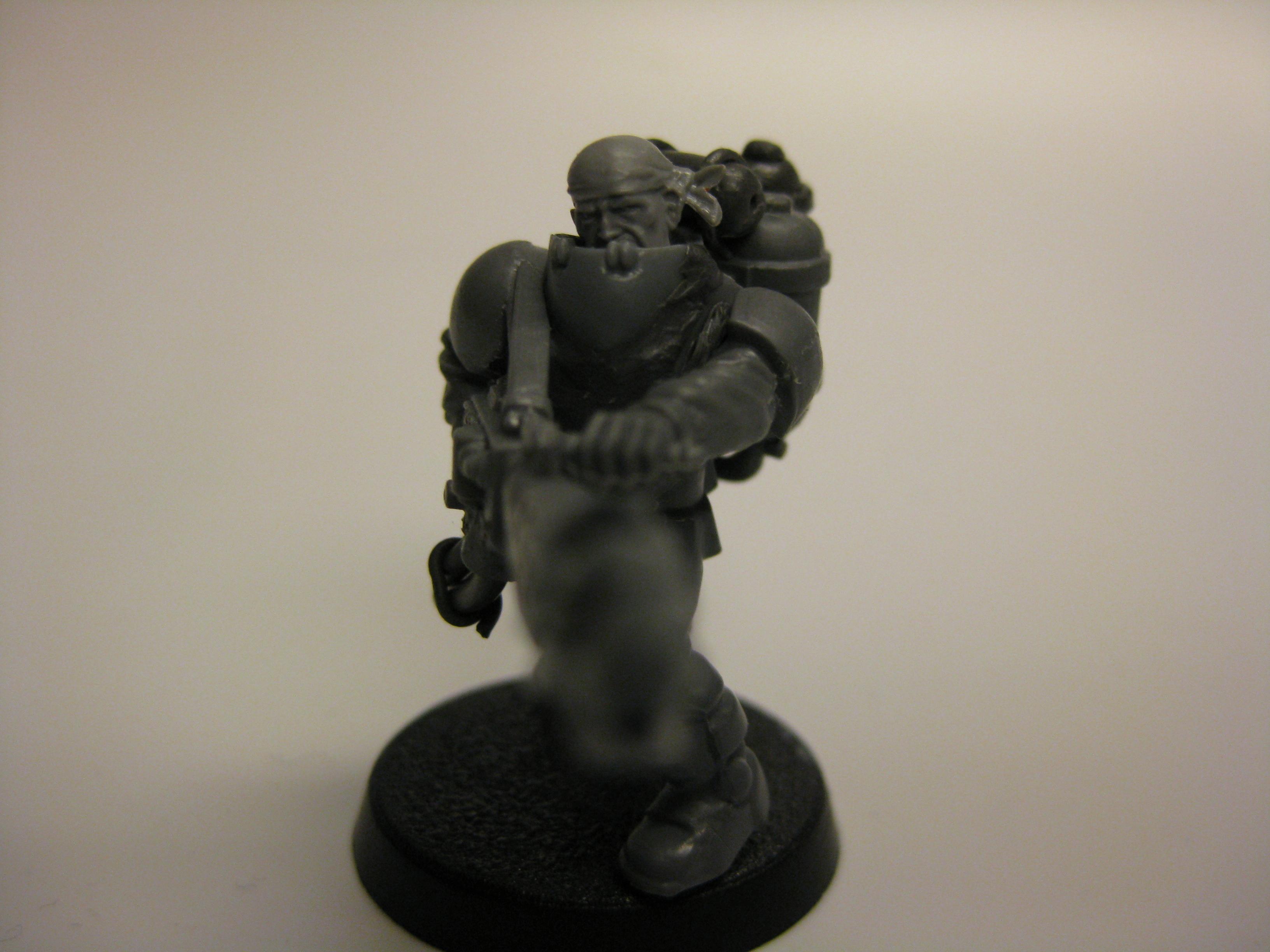 Flamer operator, not sure if it really says "heavy flamer" yet, but i think the double hose improves it at least