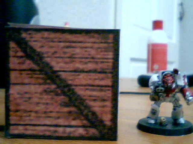 Crate, with Terminator for scale