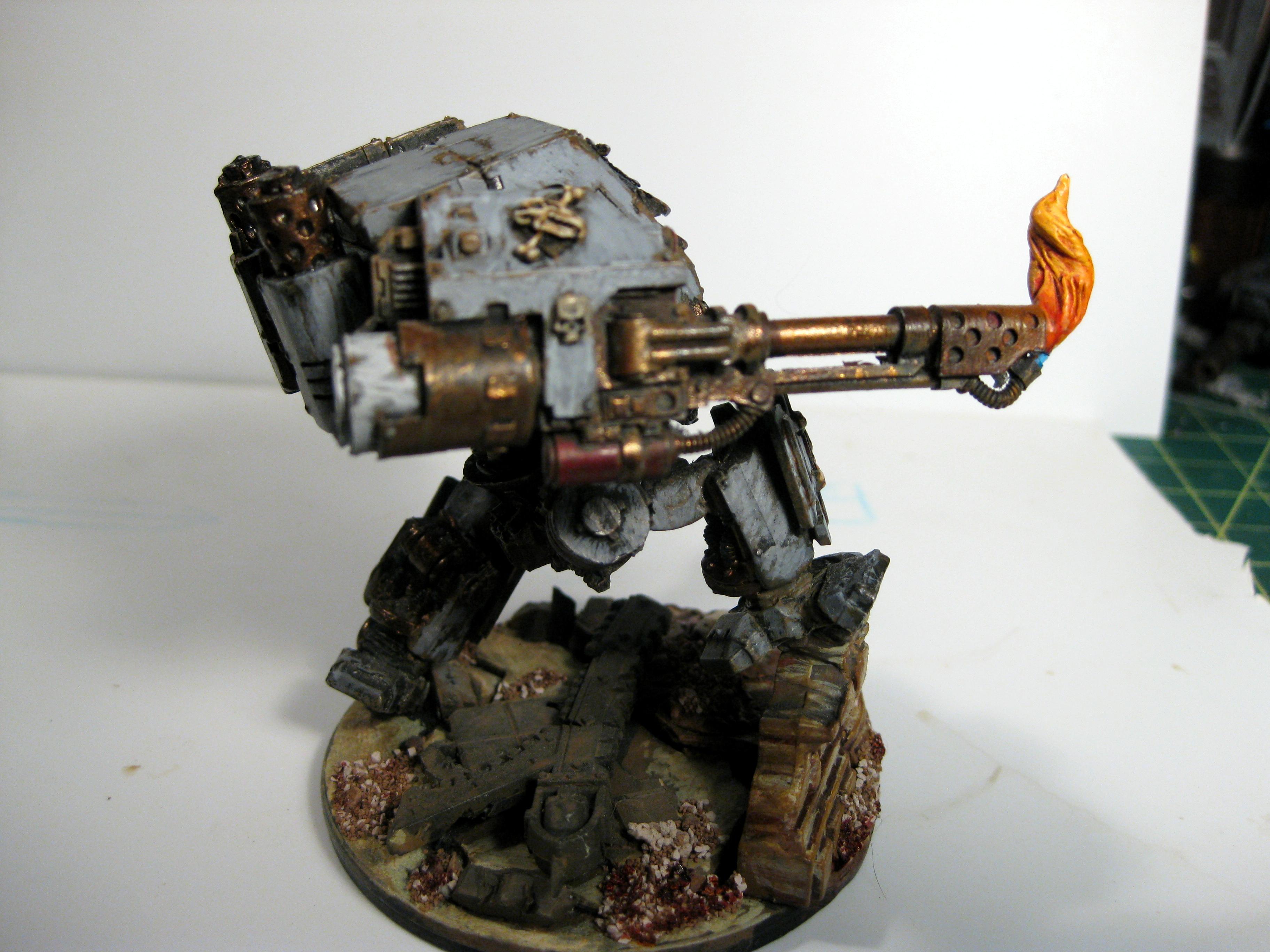 Dreadnought, Flames, Space Marines, Space Wolves