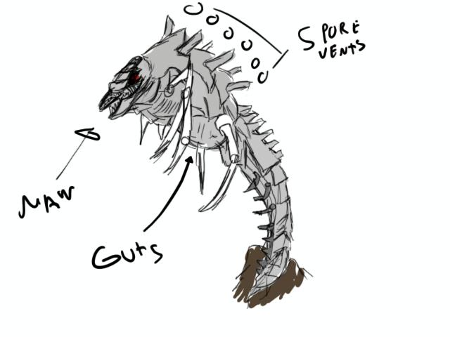 Sketch, Tyranids, Warhammer 40,000, Work In Progress