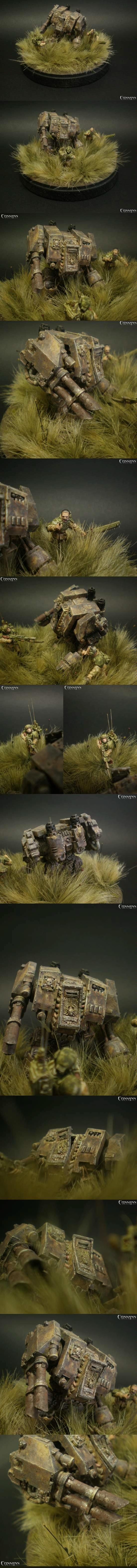 28mm, Diorama, Dreadnought, Imperial Guard, Space Marines, Warhammer 40,000
