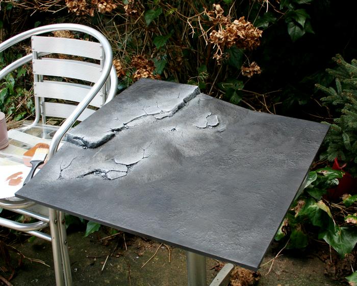 Game Table, Terrain, Rocks picked out