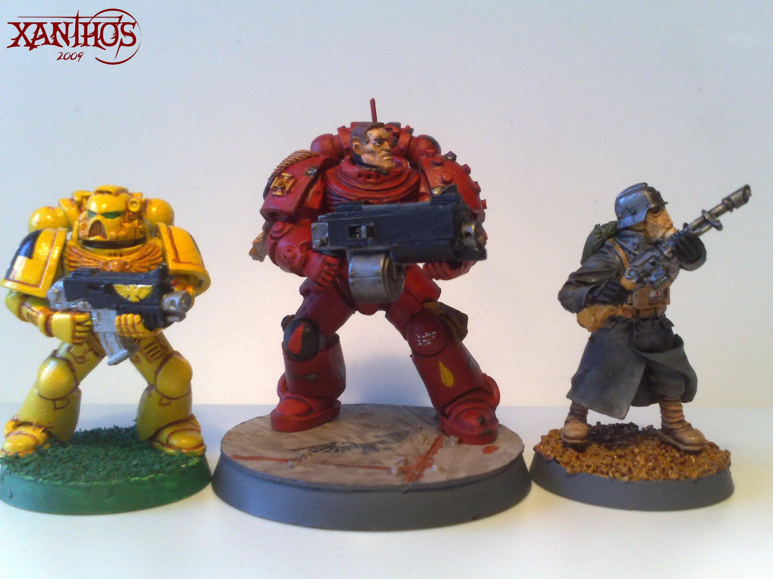 Comparison shot, with old skool Marine, and Krieg guardsman