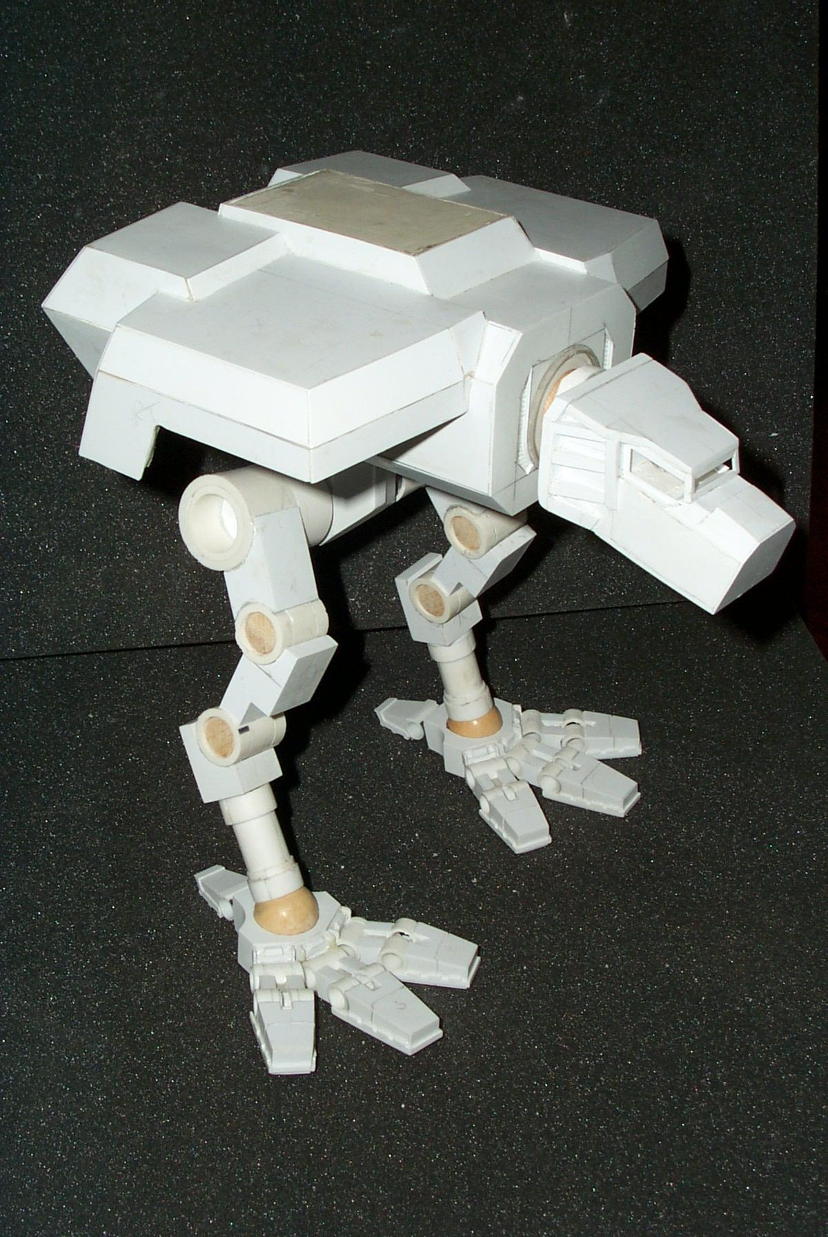 First the overall model as it stands and surprisingly it's still not at all front heavy. It stands on its own and only the friction of the joints keep it from collapsing :D