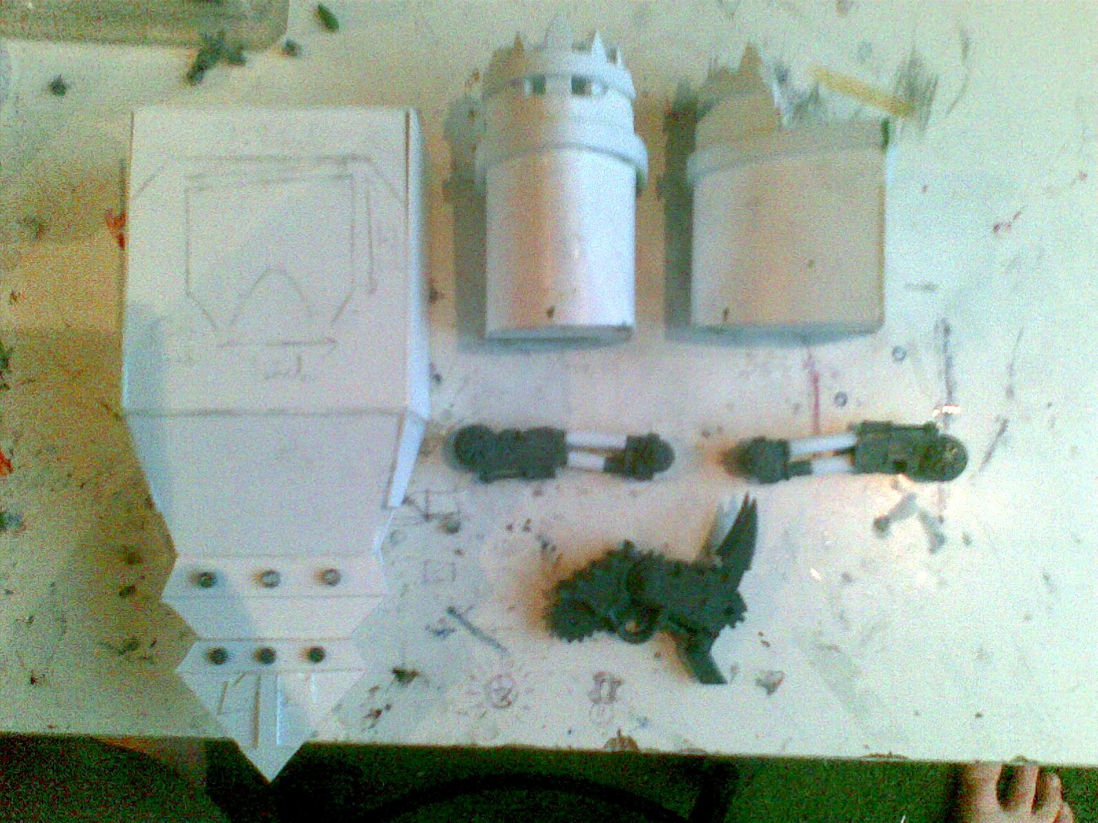 Chaos, Corsairs, Defiler, Helmet, Knights, Paladin, Parts, Pauldrons, Plasticard, Red, Scratch, Titan, Work In Progress