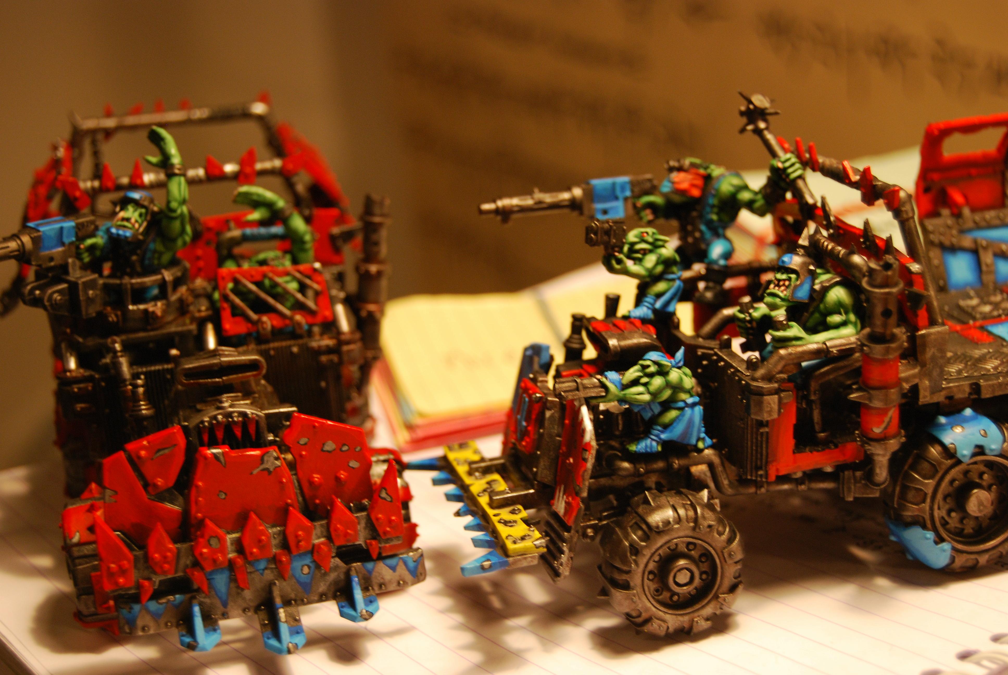 Bright, Grots, Orks, Red, Truck, Trukz, Vehicle, Warhammer 40,000