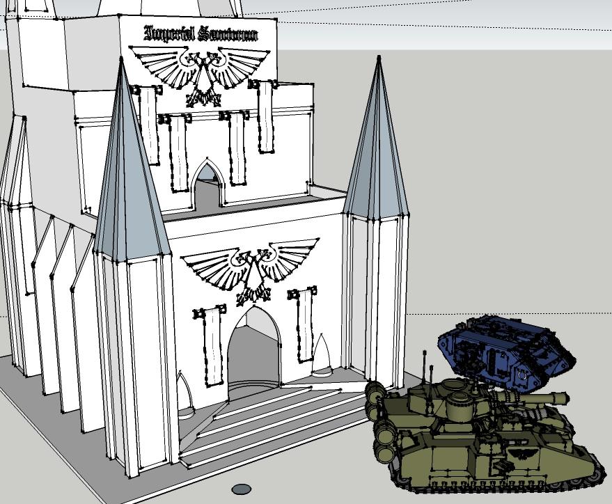 front Cathedral SketchUp scale ref