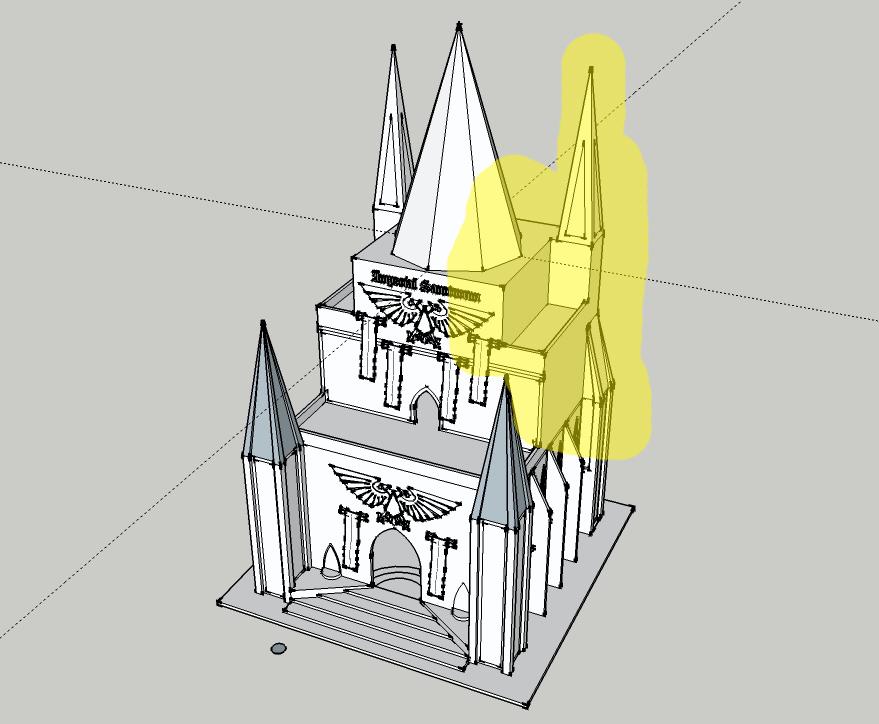 Cathedral SketchUp damage area estimate