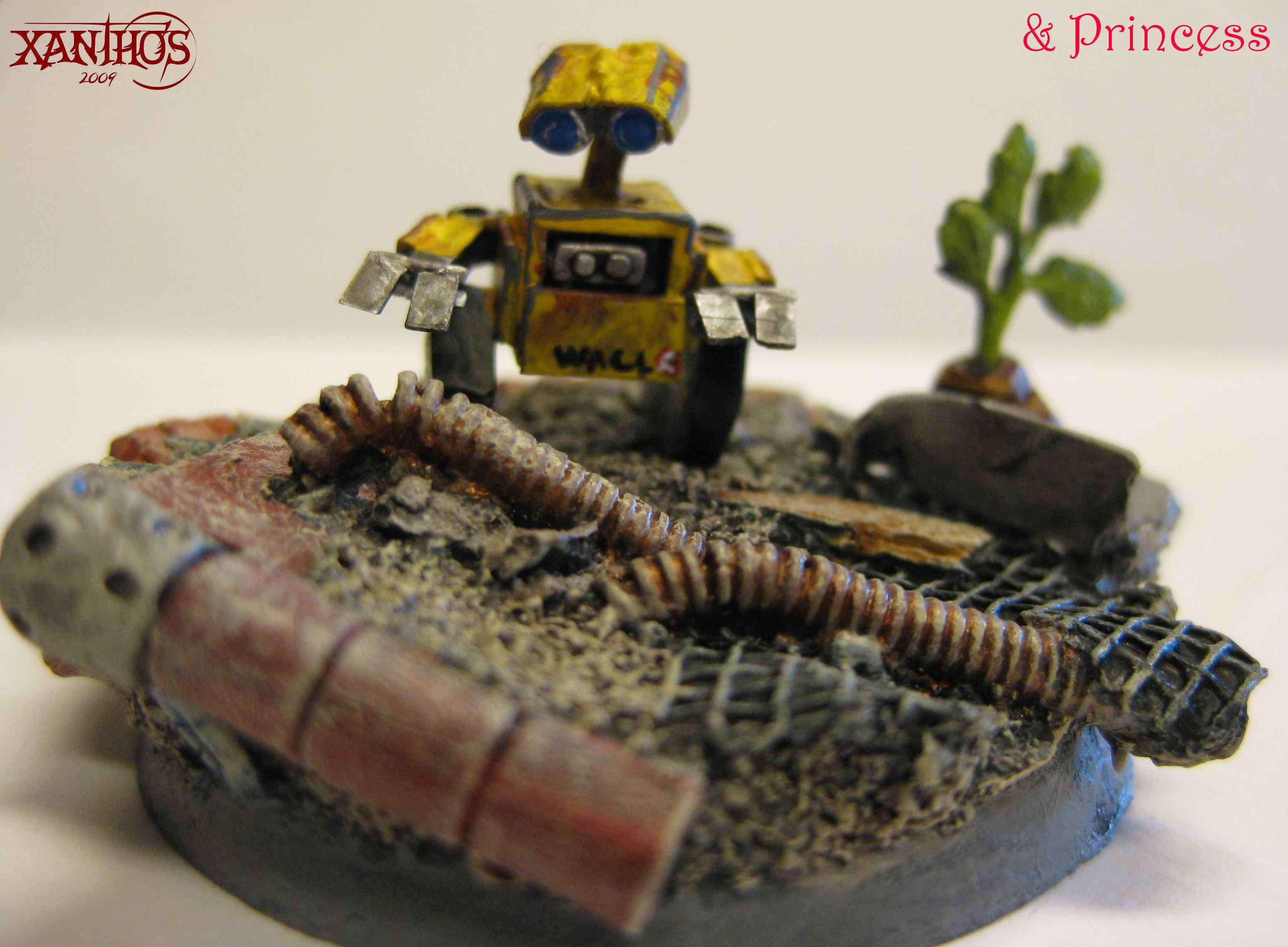 On his base, front view