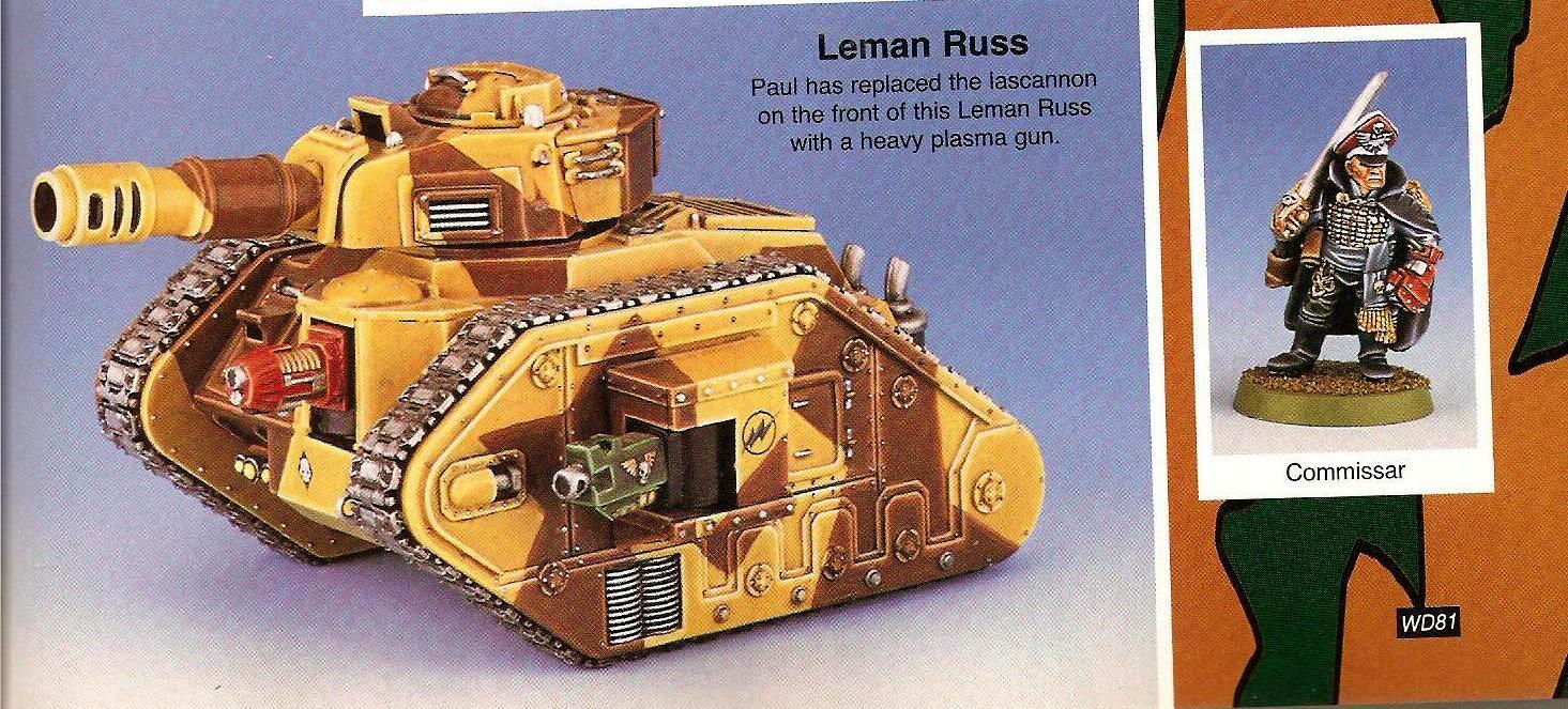 Commissar, Copyright Games Workshop, Imperial Guard, Leman Russ, Retro Review, White Dwarf