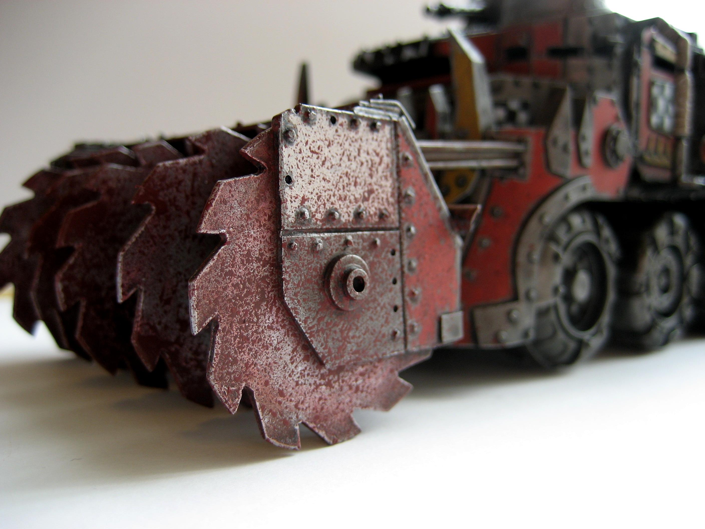 Deffrolla, Saw, WIP paint on Deffrolla/ BattleWagon I