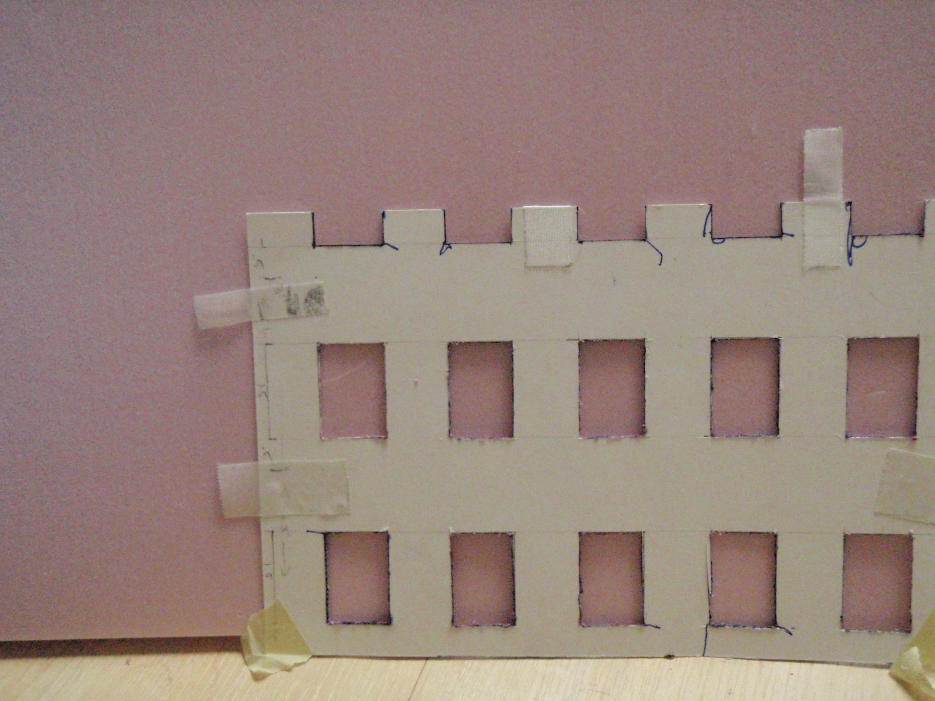 My well-used template in from of a foam sheet