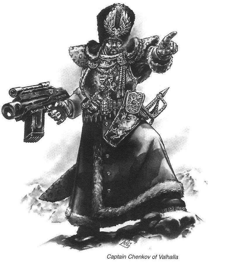 2nd Edition, Artwork, Copyright Games Workshop, Imperial Guard, Officer, Retro Review, Valhallans