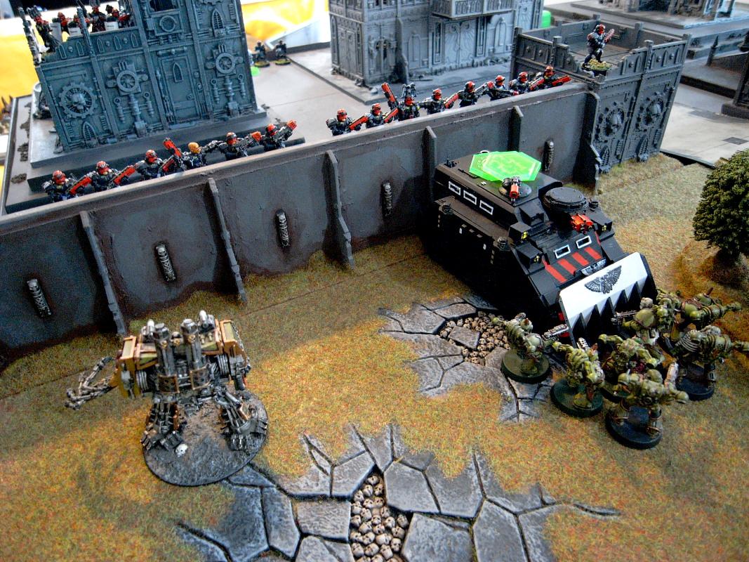 Adeptus Arbites, Arbitor, Battle Report, Chaos, Nurgle, Wall