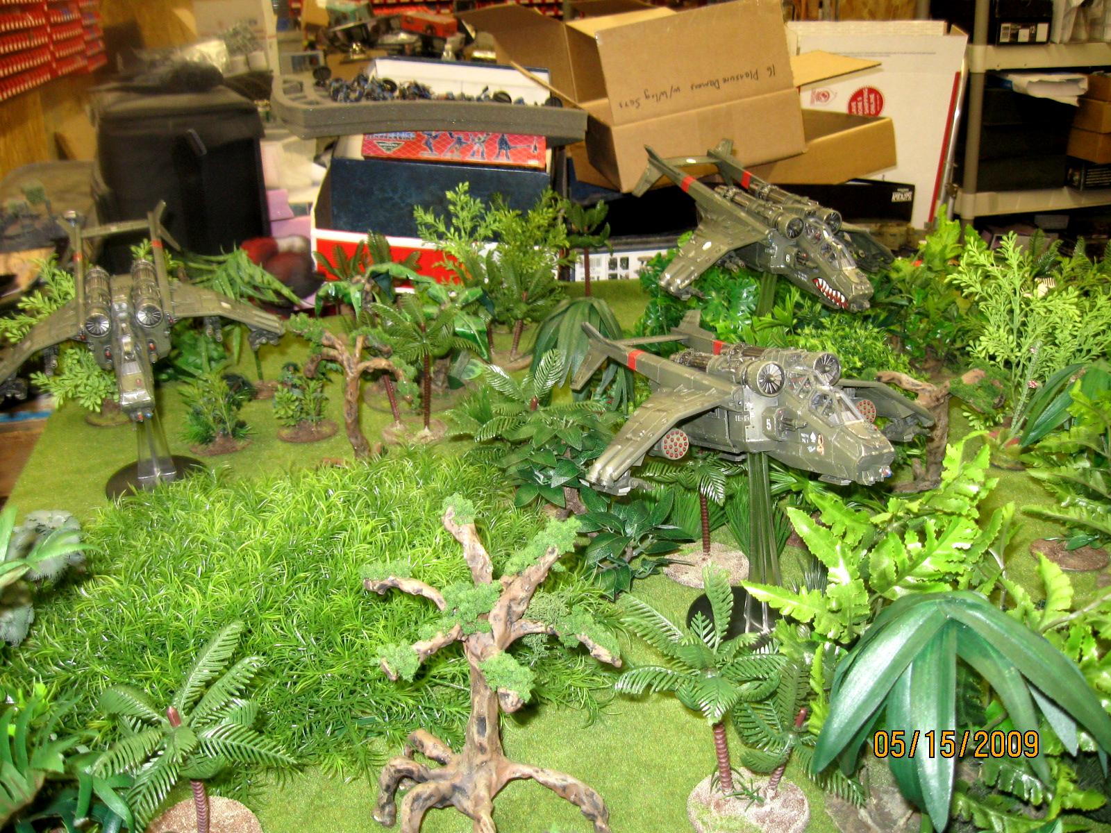Fliers, Game Table, Game-in-progress, Trees, Valkyrie