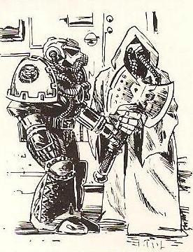 Adpetus Mechanicus, Artwork, Copyright Games Workshop, Imperial Guard, Retro Review, Rogue Trader, Techpriest, White Dwarf