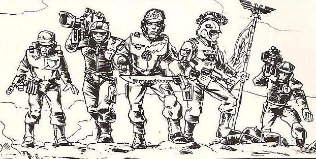 Artwork, Command Squad, Copyright Games Workshop, Imperial Guard, Retro Review, Rogue Trader, White Dwarf