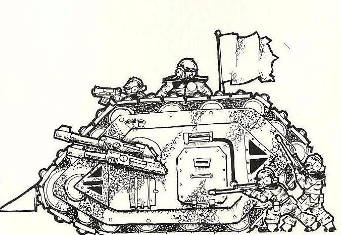 Artwork, Copyright Games Workshop, Imperial Guard, Land Raider, Retro Review, Rogue Trader, White Dwarf