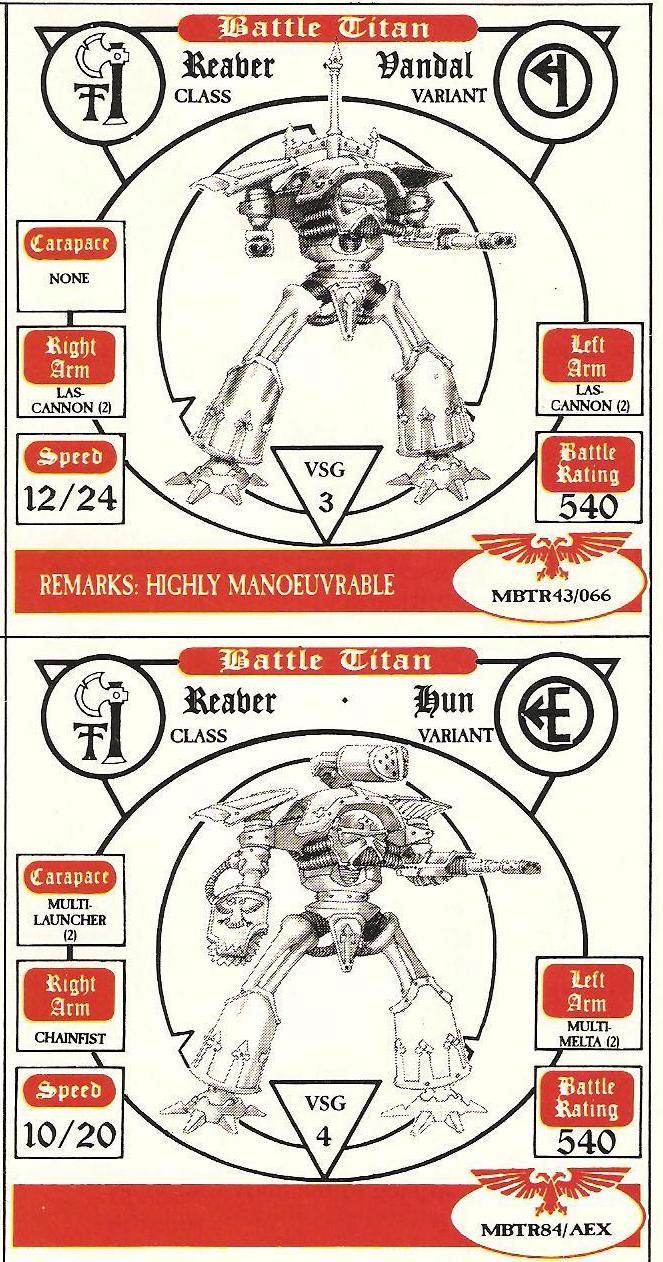 Adeptus Titanicus, Copyright Games Workshop, Epic, Reaver, Retro Review, Titan, White Dwarf