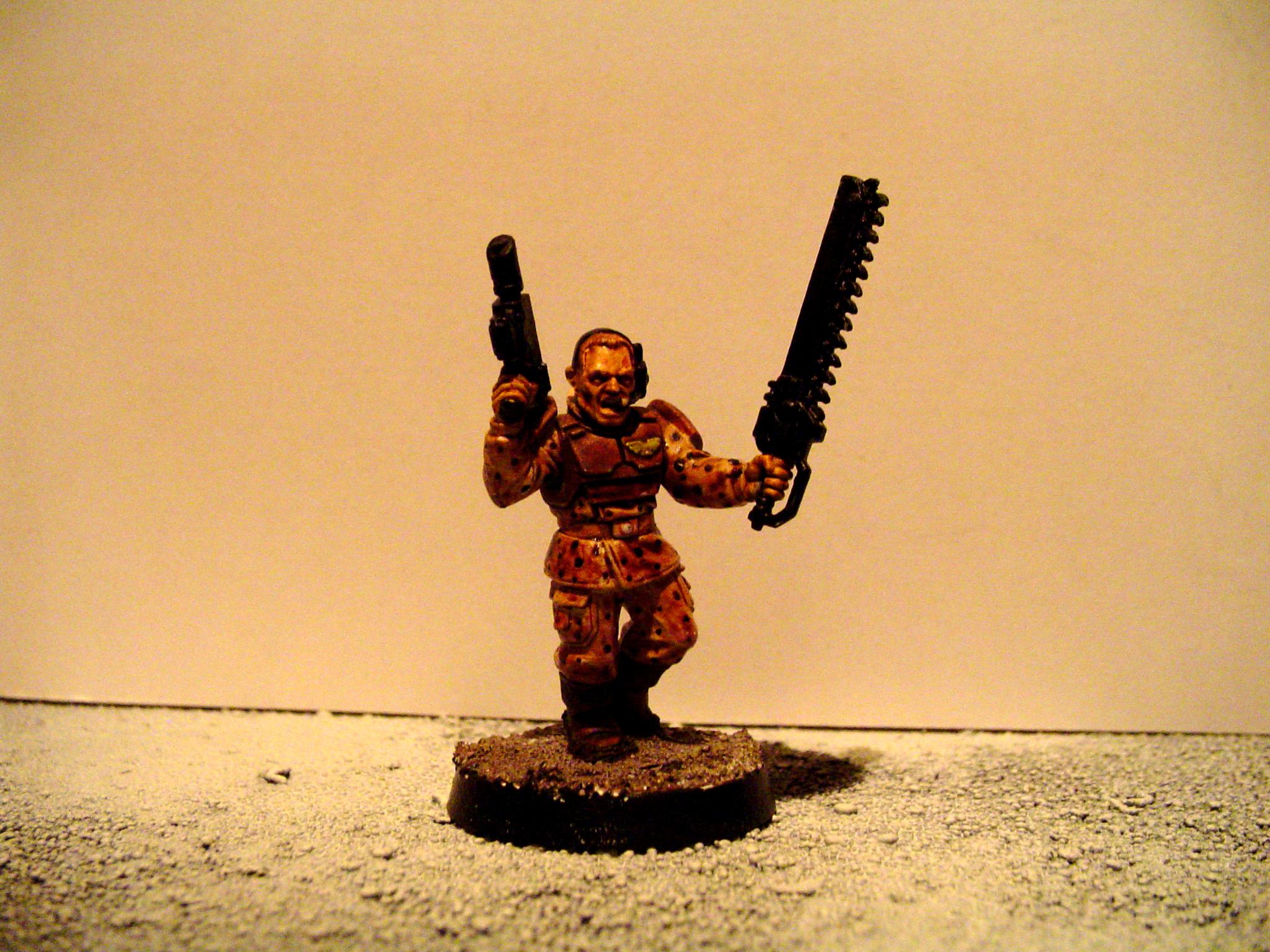 Chainsword, Conversion, Imperial Guard, Laspistol, Sergant, Warhammer 40,000