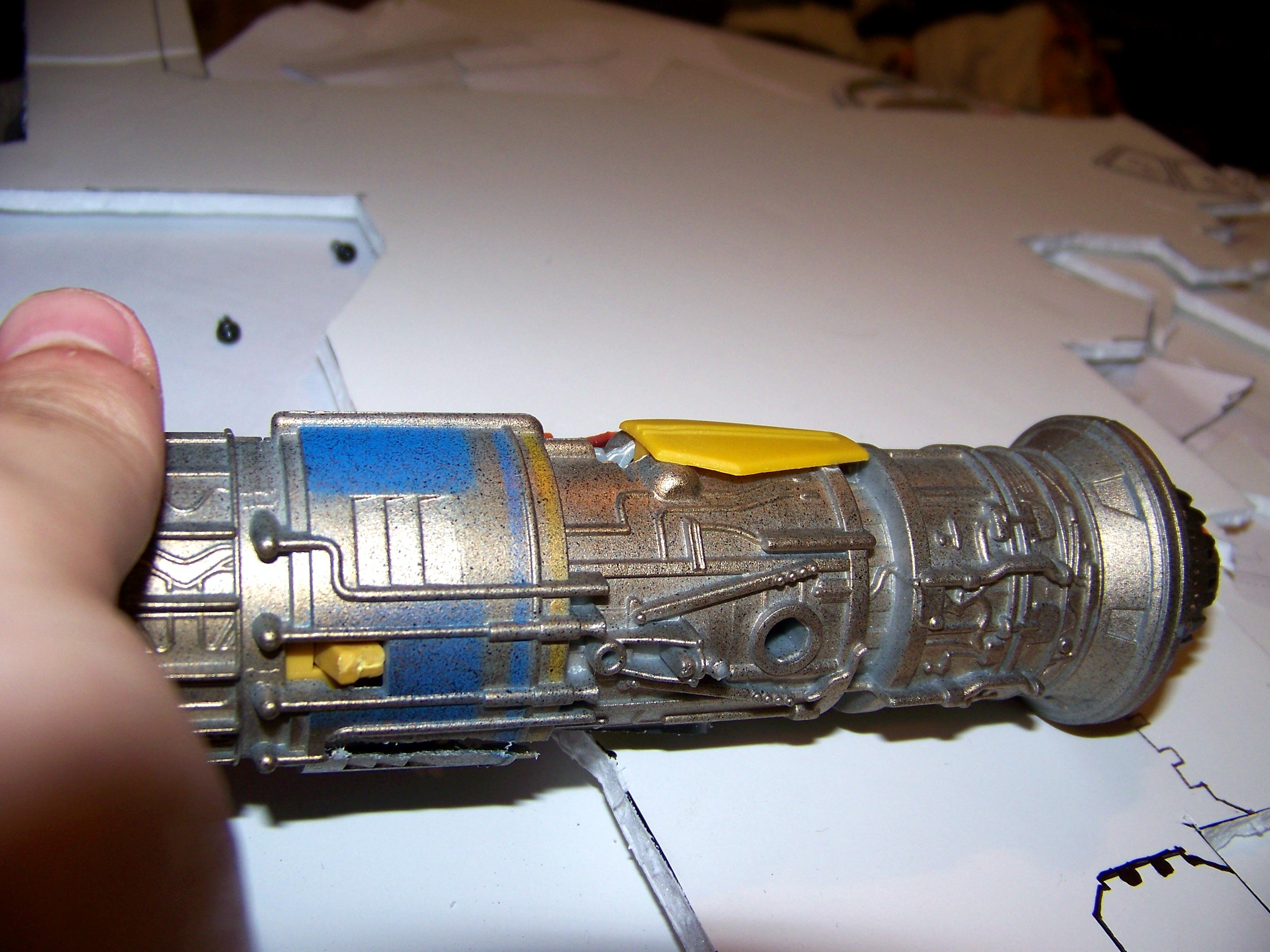 glueing the fin down