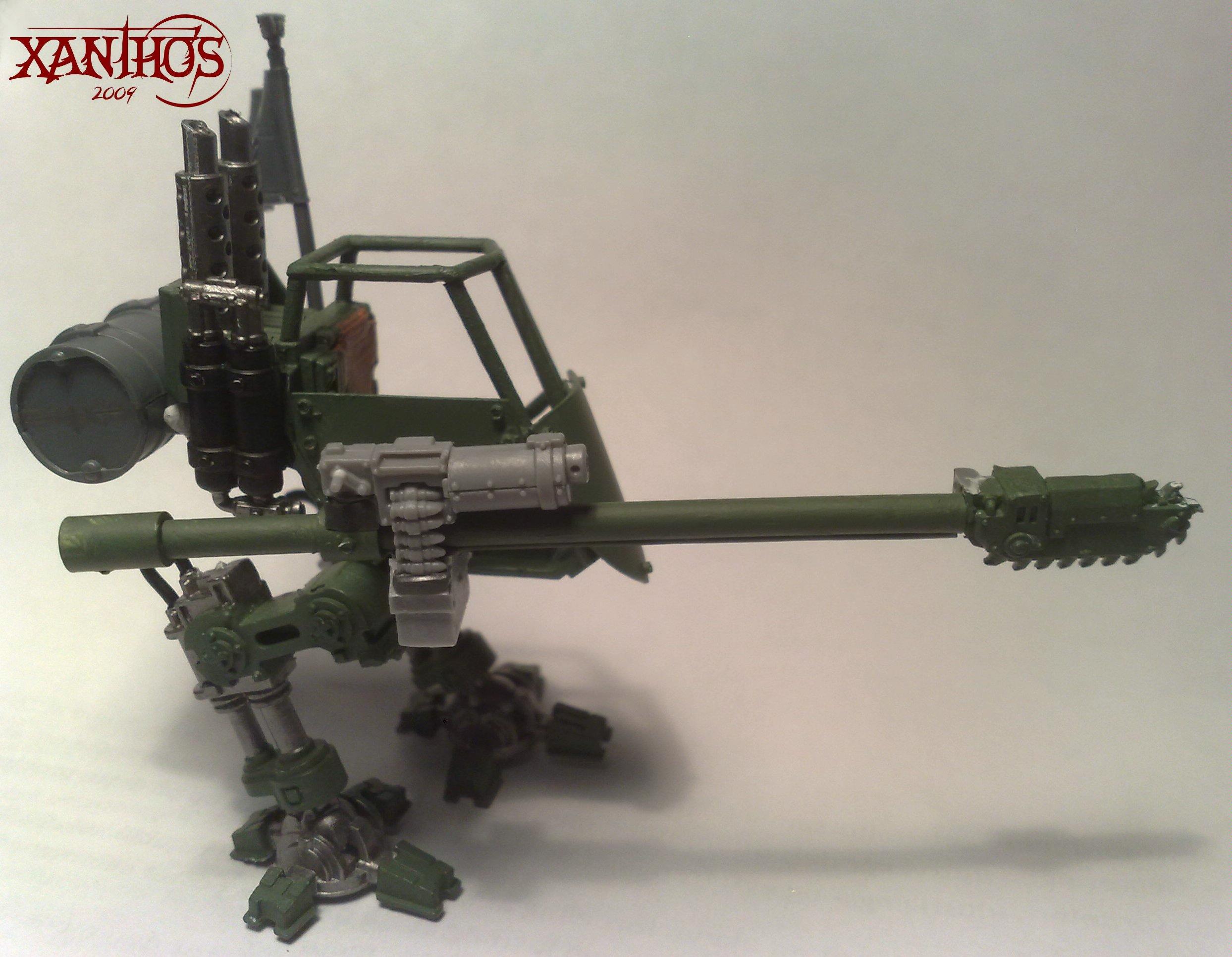 Right side of the walker. Showing the lance+Autogun arrangement, with underslung ammo box