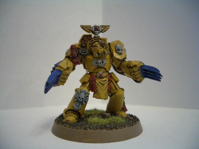 Imperial Fists, Space Marines, Terminator Armor, Warhammer 40,000, Work In Progress, Yellow Space Marines