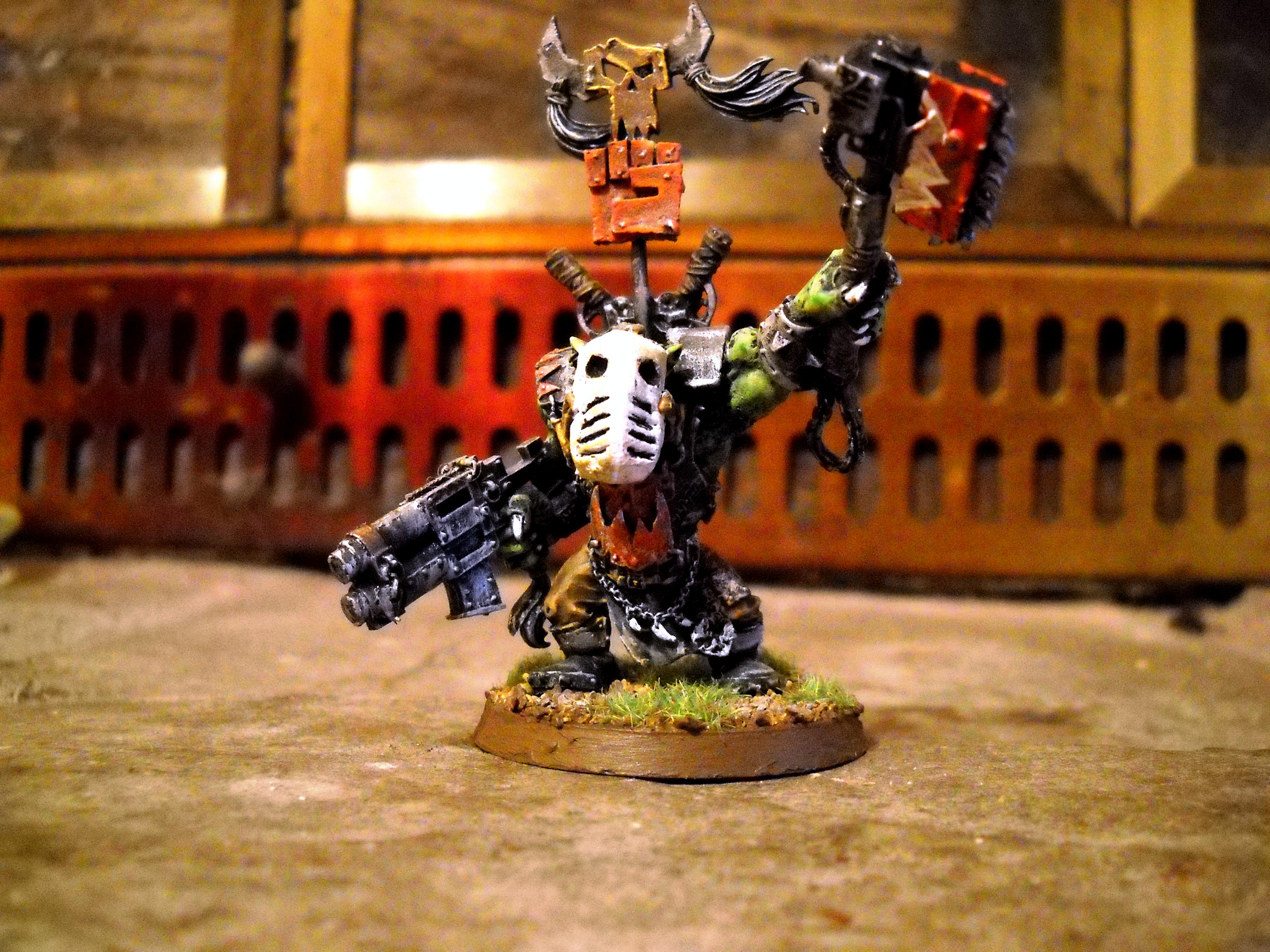 Orks, Warboss, Warboss With Goalie Mask, Warhammer 40,000