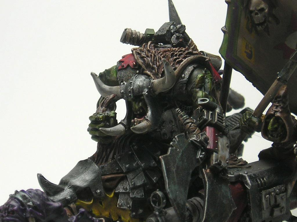 Snakebite Warboss on Cyboar9