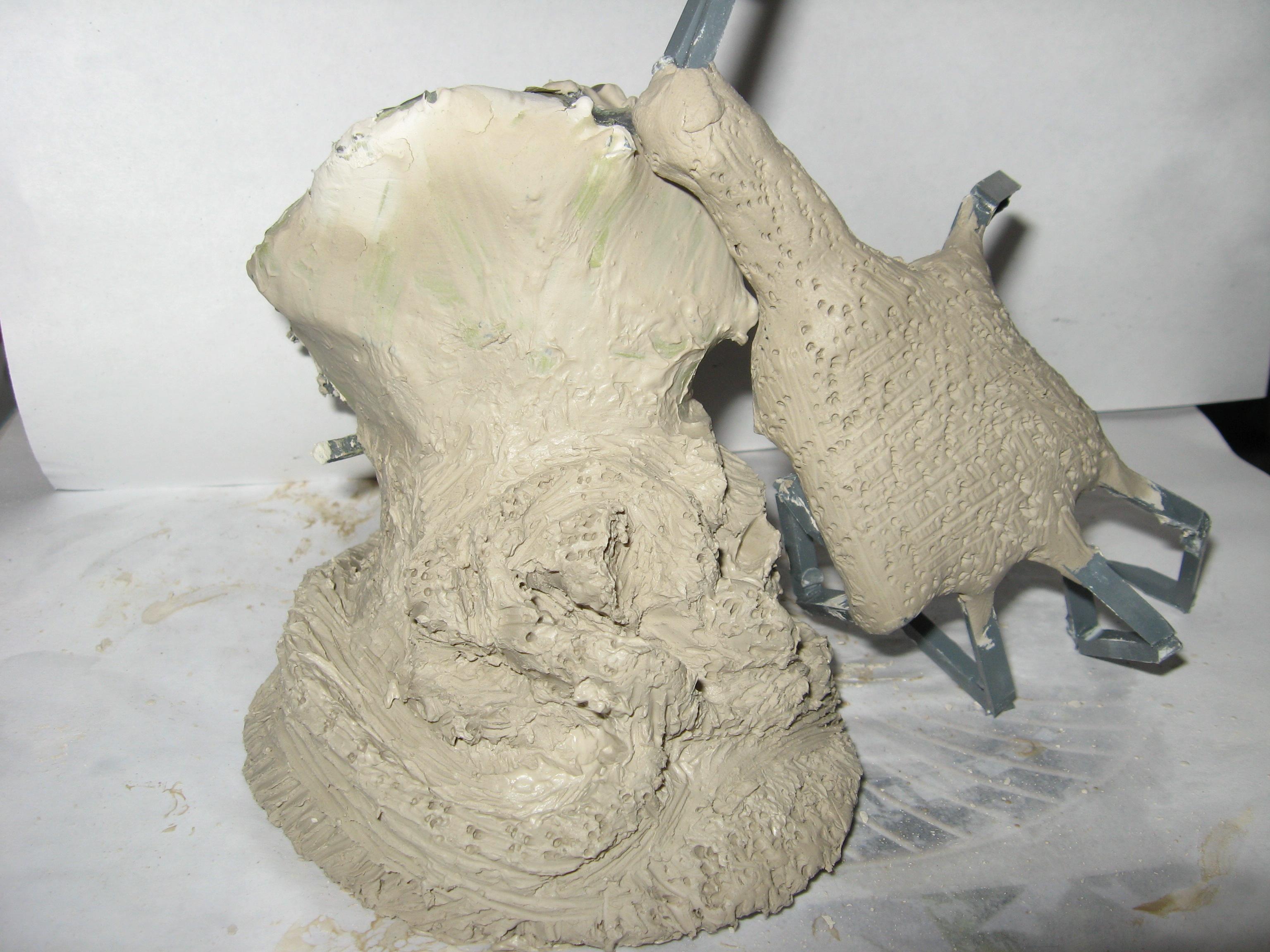 Daemons, Sculpting, Back torso, arm, and gut legs base