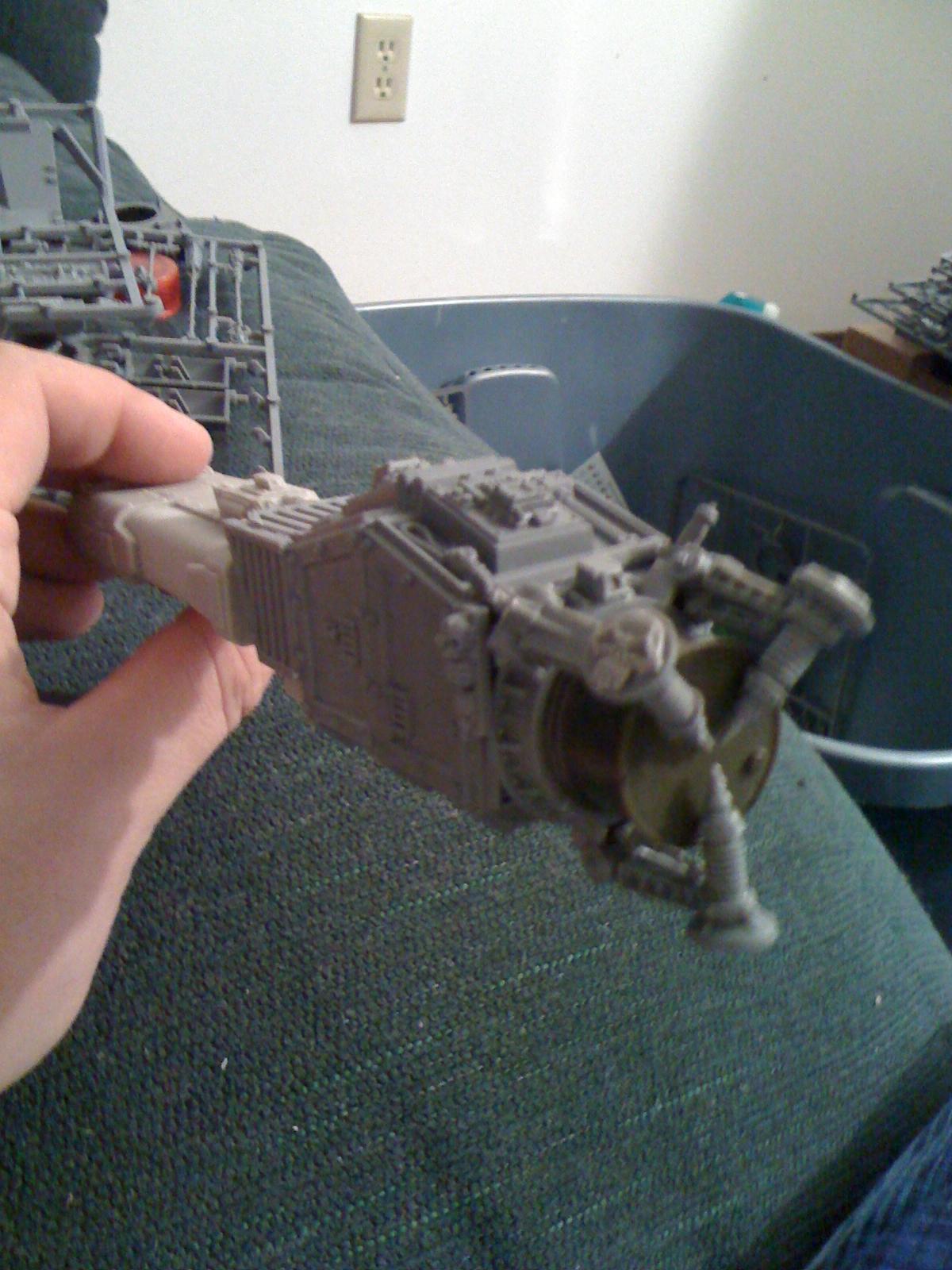back of the gun(used bastion gun tripod flipped over to hold in the plasma core)