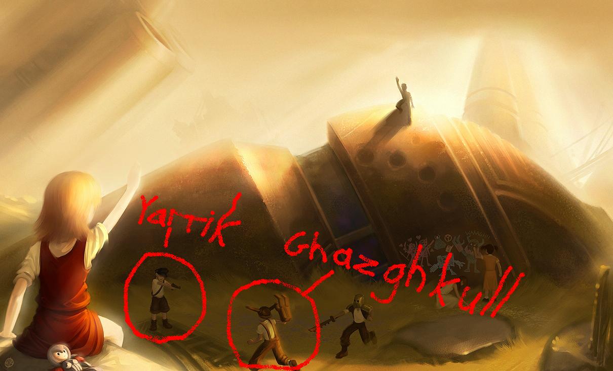 Artwork, Ghazghkull Thraka, Titan, Yarrick