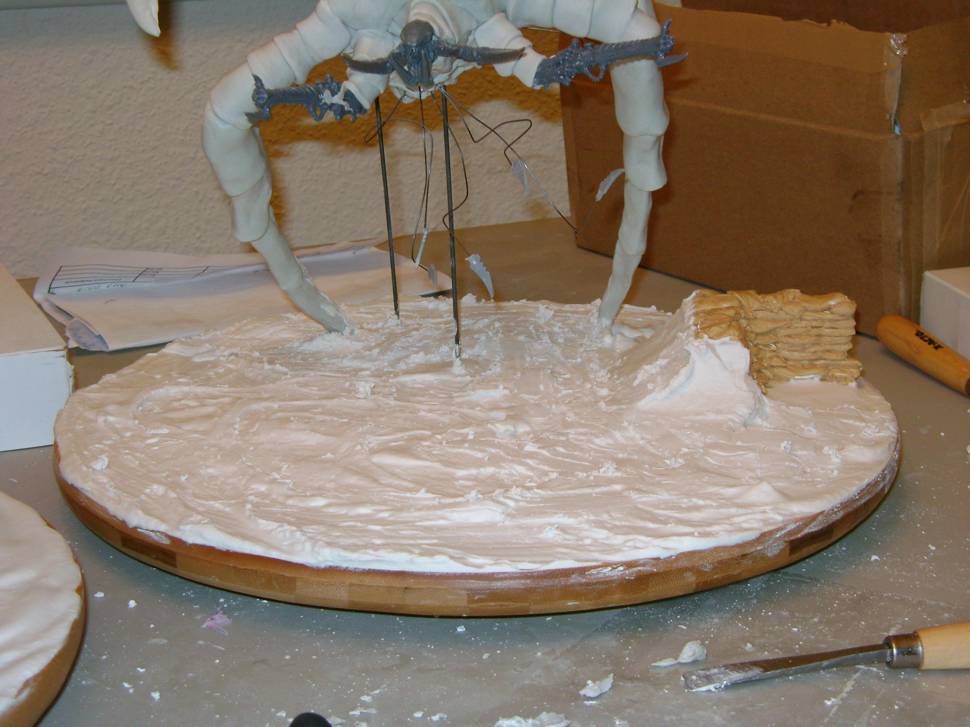 Used terrain buildid plaster for the snow and mud