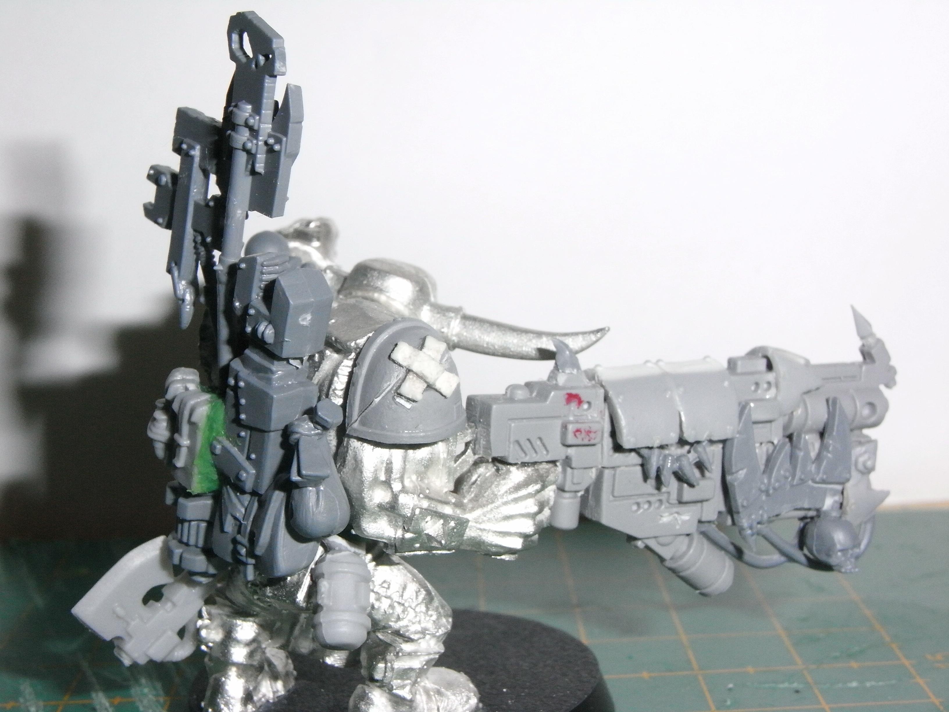 Big Mek, Bigmek, Burna Boyz, Combi Weapon, Combi Wepon, Greenstuff, Kustom Mega-blasta, Mekboy, Orks, Unpainted, Warboss, Work In Progress