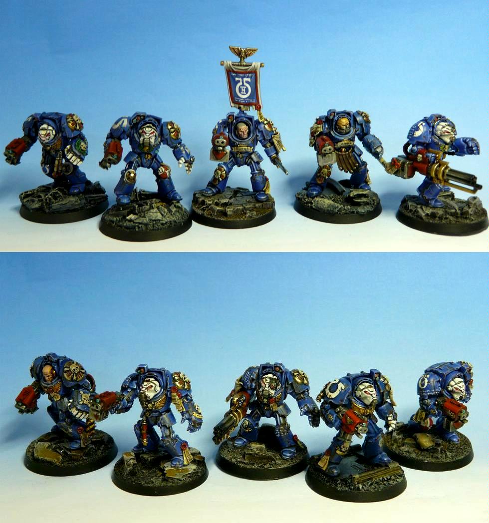 Space Marines, Terminator Armor, Ultramarines, Warhammer 40,000