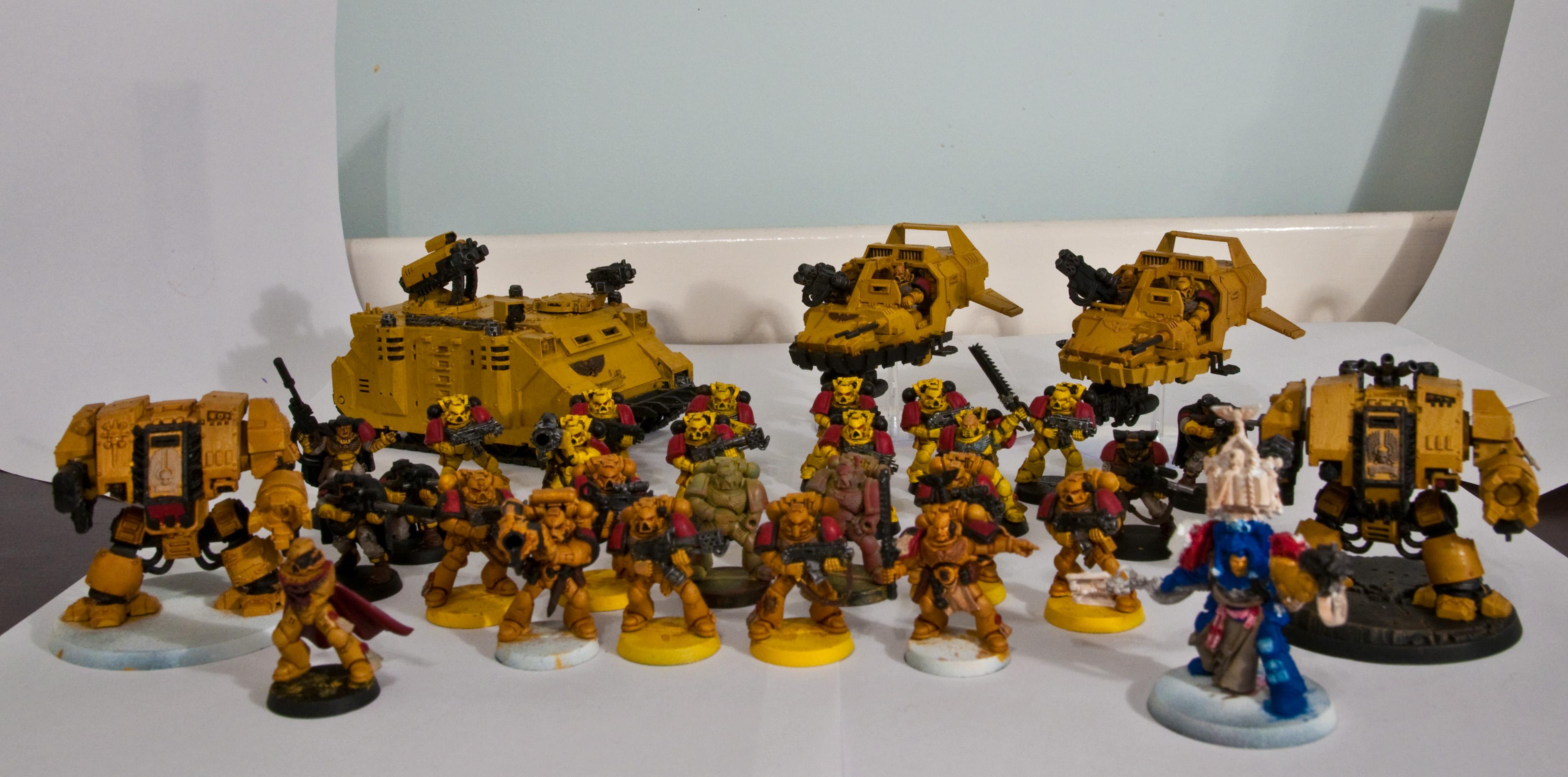 Here's the whole gang, minus a Predator and 3 drop pods which I have primered and ready to paint