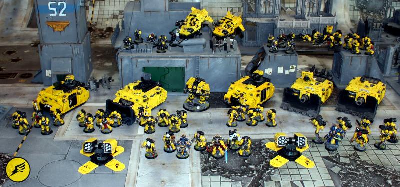 Marines Malevolent 40k Space Marines Armageddon Yellow - Army Shot of ...