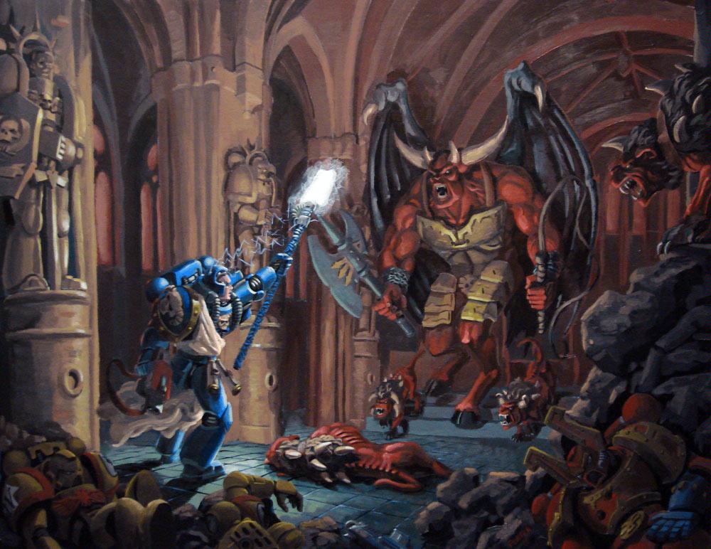 Artwork, Daemon Prince, Daemons Of Chaos, Space Marines, Warhammer 40,000