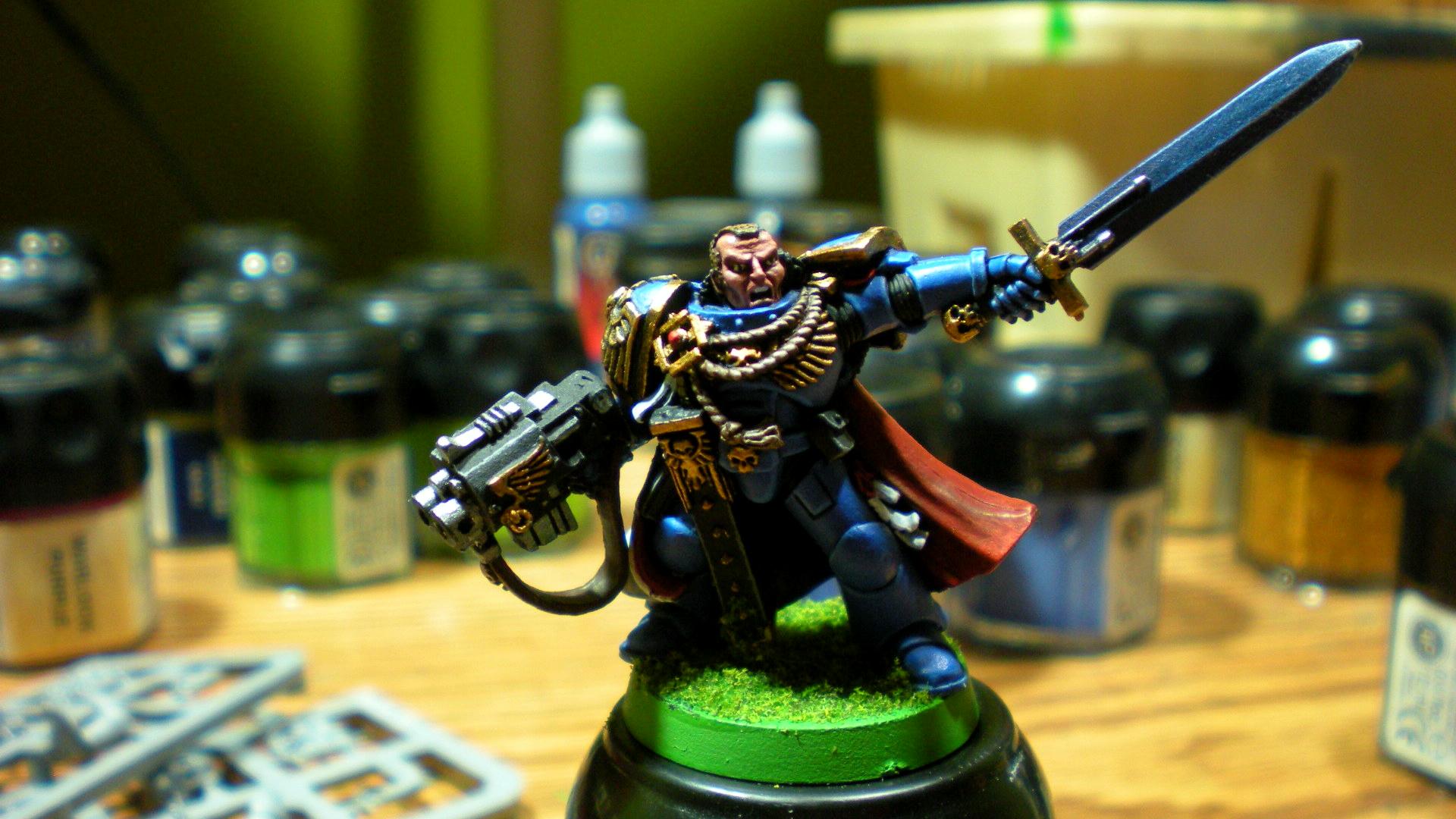 Captain, Commander, Power Sword, Storm Bolter, Ultra Marines, Warhammer 40,000