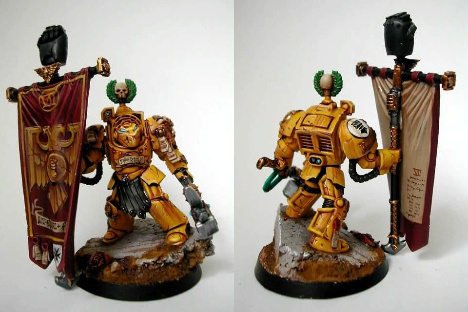 Adeptus Astartes, Banner, Freehand, Imperial Fists, Space Marines, Terminator Armor
