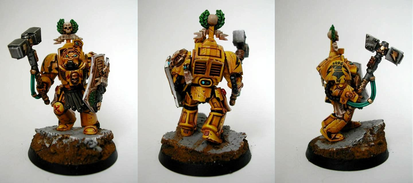 Adeptus Astartes, Elite, Imperial Fists, Space Marines, Terminator Armor, Warhammer 40,000, Weathered