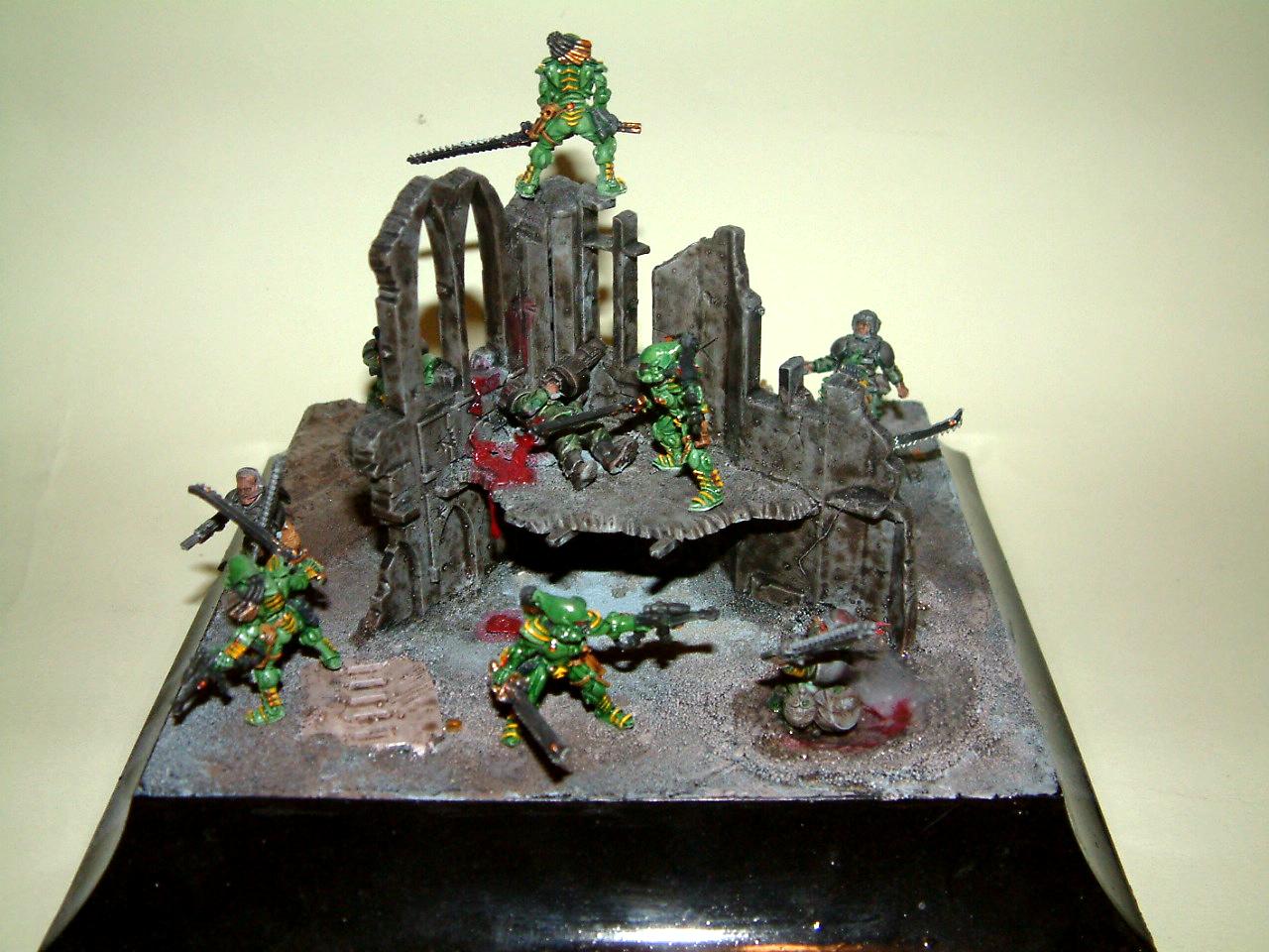 Diorama, Eldar, Imperial Guard, Striking Scorpions, Warhammer 40,000