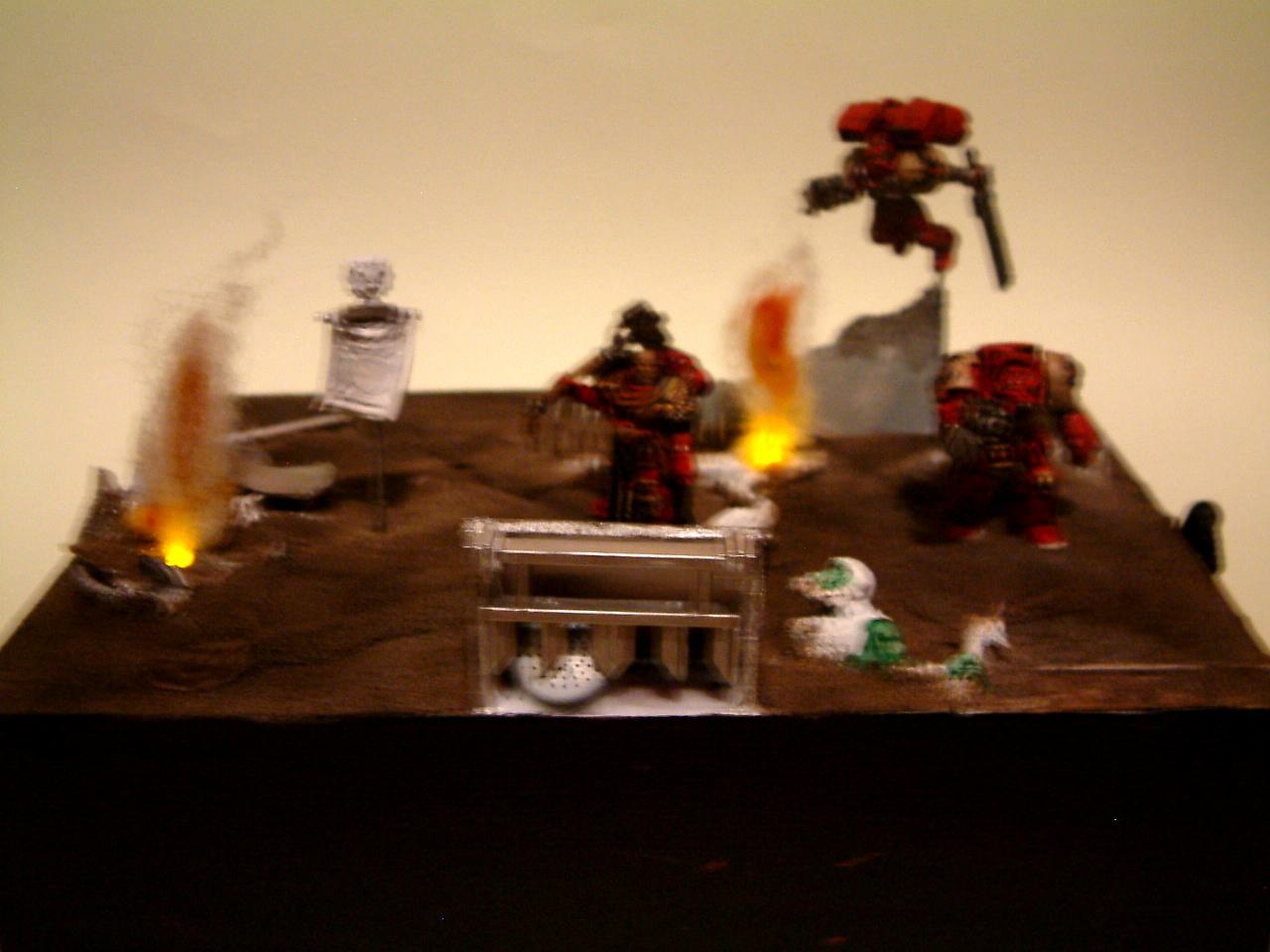 Blood, Blurred Photo, Dawn, Diorama, Fire, Of, Ravens, Smoke, Space, Space Marines, War, Warhammer 40,000