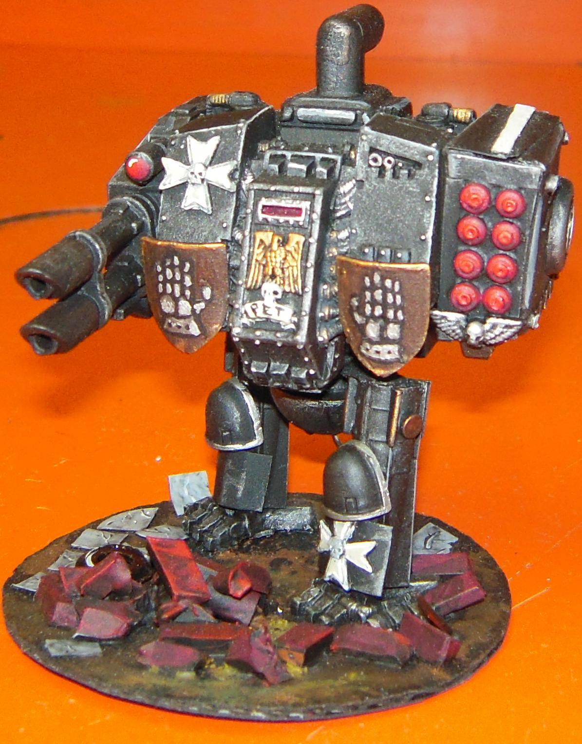 Chaos, Chaos Space Marines, Conversion, Dead, Dreadneught, Dreadnought, Hellbrute, Iron Hands, Metal, Painted, Scratch, Scratch Build, Senes Antiqua, Senex, Space Marines
