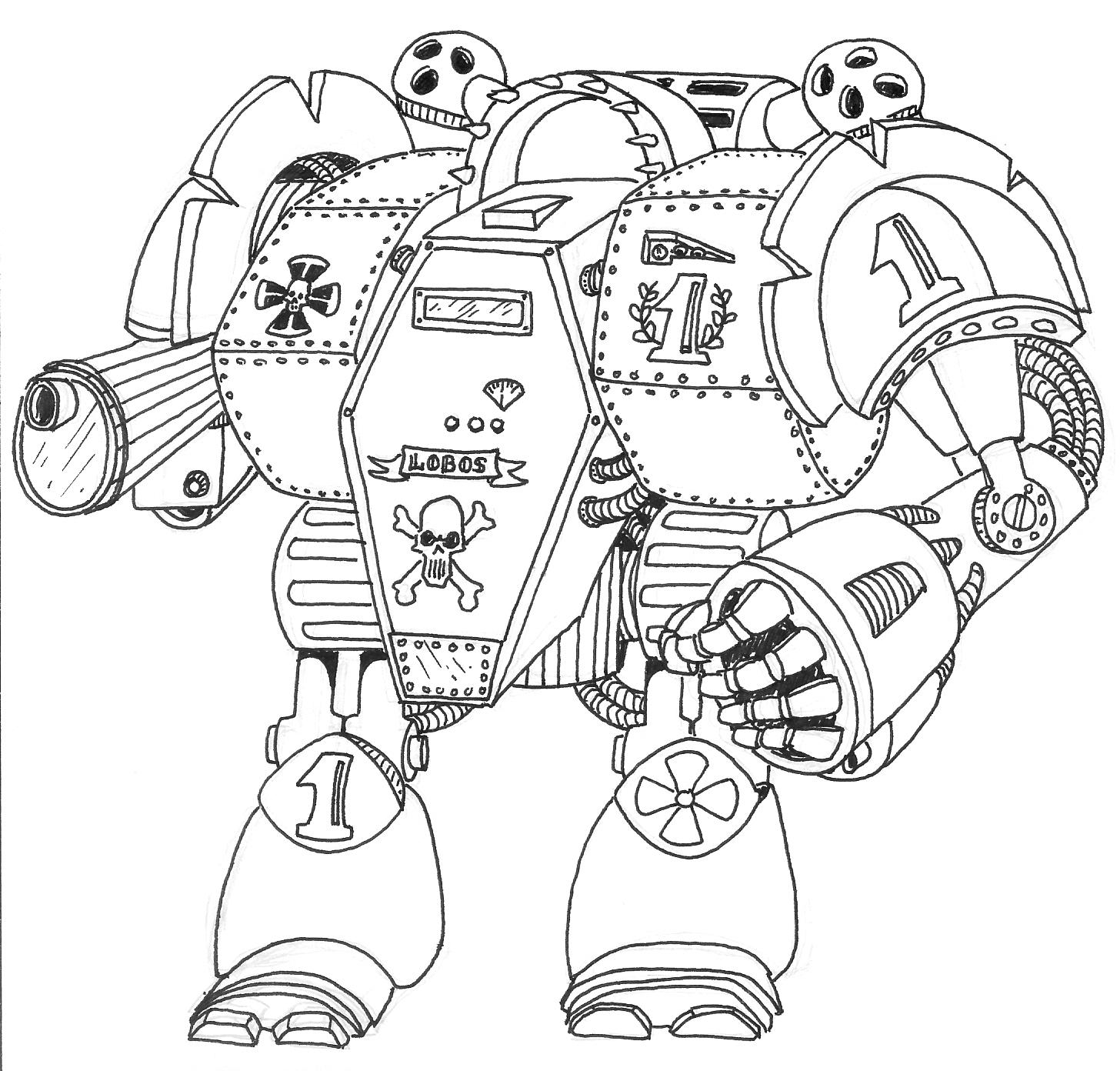 Artwork, Dreadnought, Fighting, Iron Hands, Machine, Space Marines