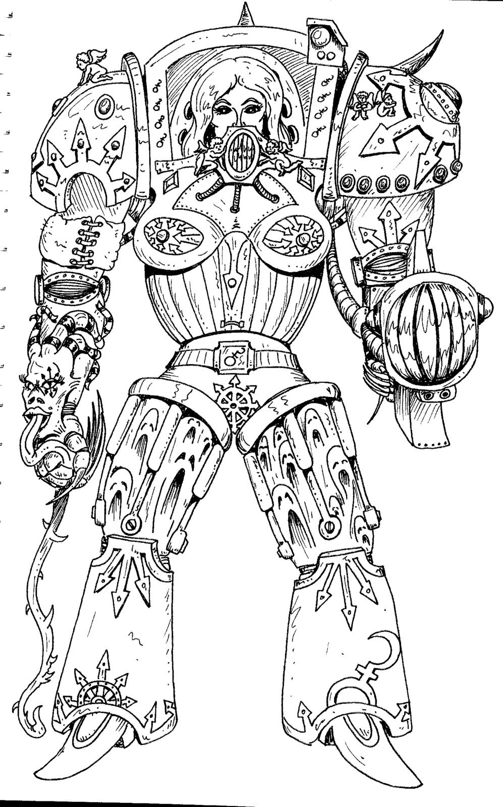 80´s, Artwork, Chaos, Chaos Space Marines, Daemons, Drawing, Drawings, First Edition, Old, Old Style, School, Space Marines, Style