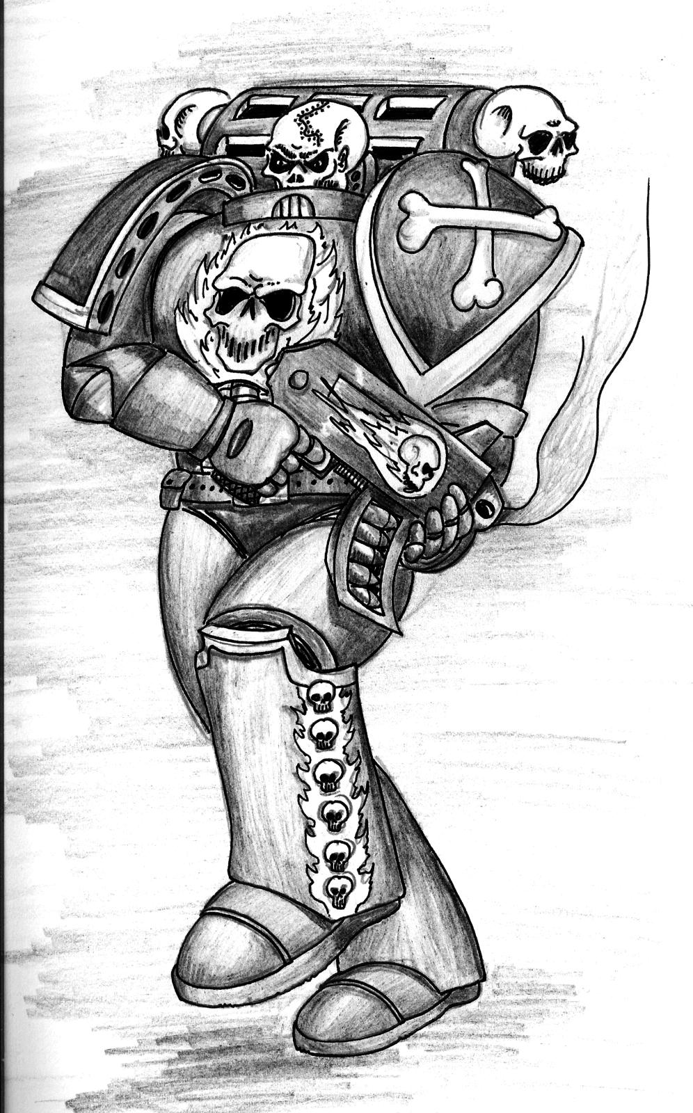 80´s, Artwork, Daemons, Drawing, Drawings, First Edition, Old, Old Style, School, Space Marines, Style